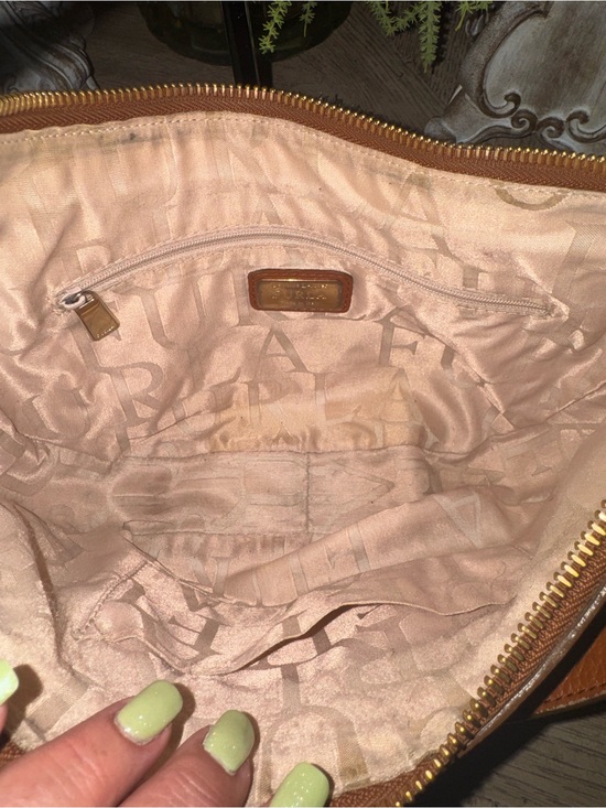 FURLA Pebbled Leather Bag Cognac Color Blends Well w/ All Excellent Condition main image 0